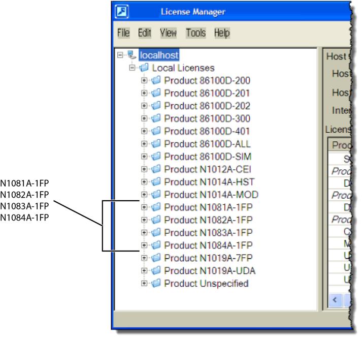 Installing N108xA on the 86100D 4 Figure 57 N1081A-Series Application Licenses in Keysight License Manager If you plan to run all of the application s IEEE 802.