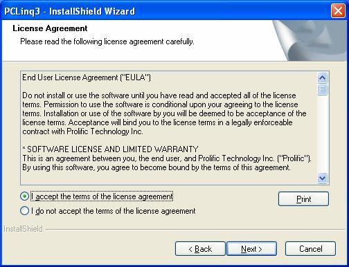 2. After reading the license agreement,