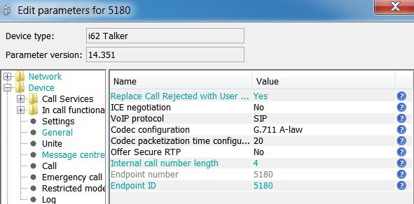 Select VoIP followed by General from the Configuration Tree.