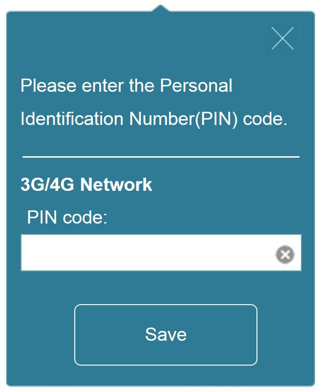 PIN code (optional): Enter the 4-digit PIN for your SIM card. Click Save to store the settings. APN: Enter your service provider s APN.