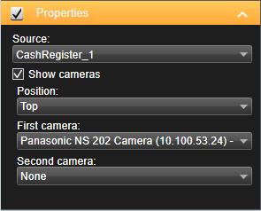 2. Select the view and then the view item you want to adjust. 3. To modify the cameras selected or their position, expand Properties and verify that the Show cameras check box has been selected. 4.