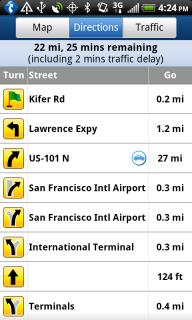 Route Summary A text listing of every turn for this navigation session from your starting location to your destination along with mini turn icons.