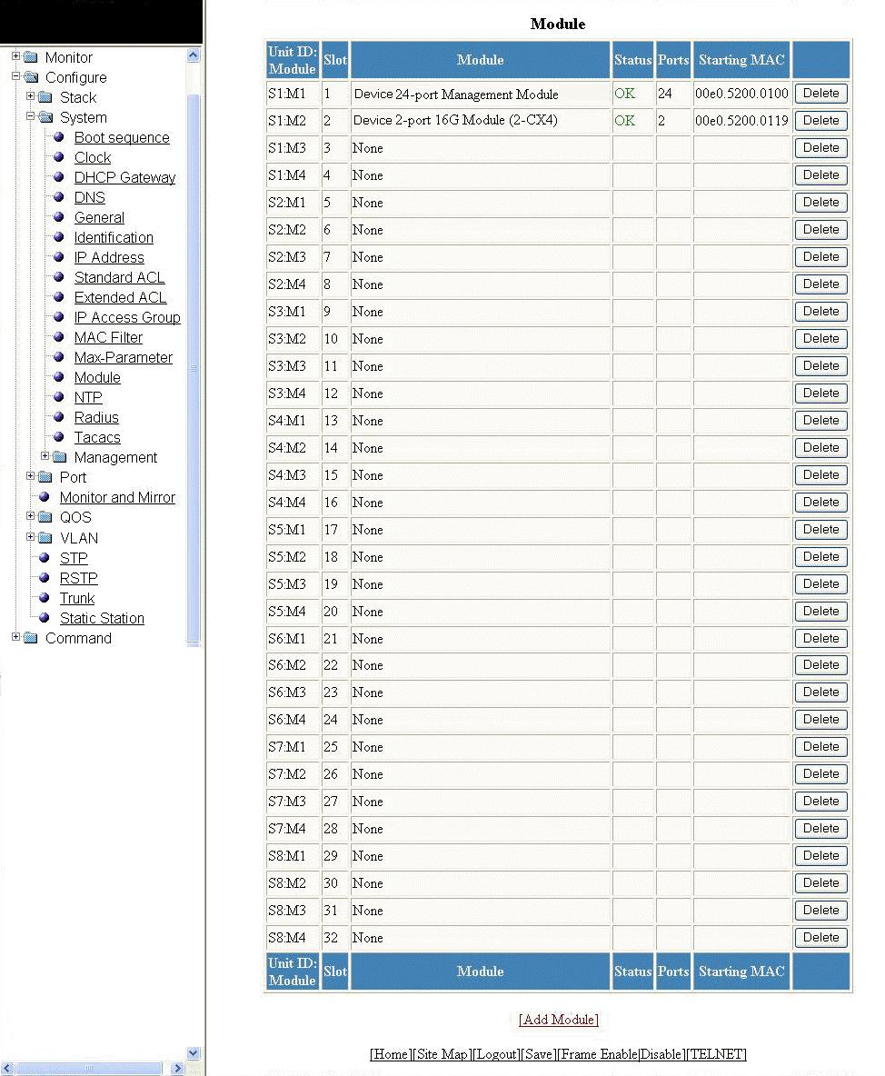 Configuring System Components FIGURE 69 Configuring system modules 3. Click Add Module.