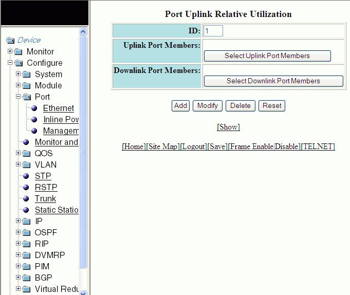 Configuring Port Parameters FIGURE 96 Configuring the port uplink relative utilization 3. Type the uplink utilization list number (from 1 through 4)