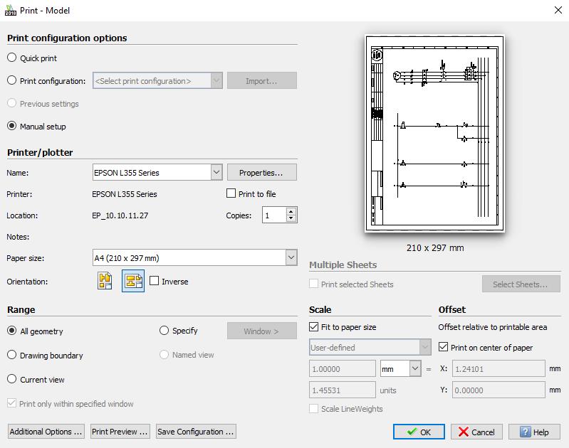 PRINTING To print: Go to: Menu G-Electrical > DraftSight Icon >
