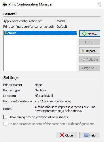 PRINTER SETTINGS To setup printer: 1) Click on the button Print Configuration Manager from dialog Print. 2) Click on the button New and give a name for new print configuration.