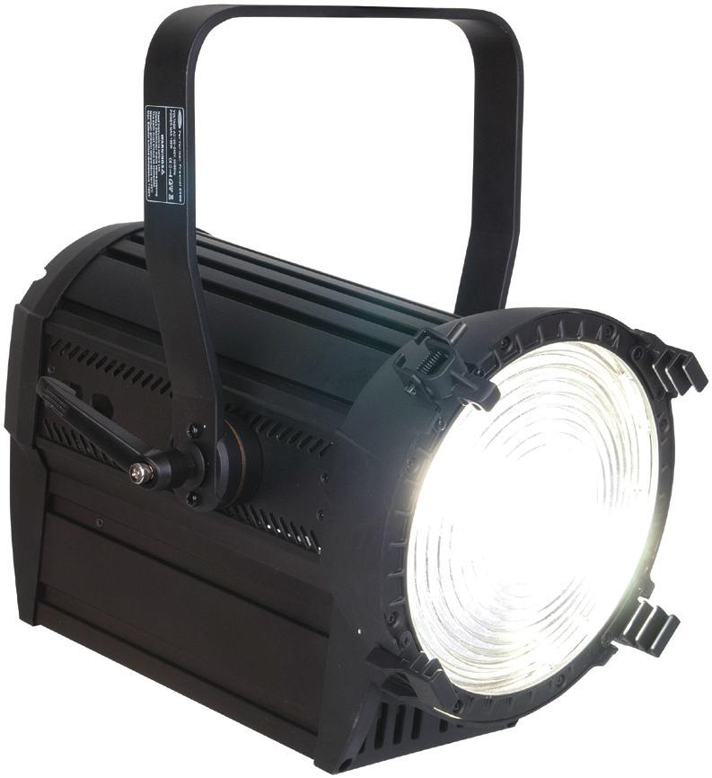 For optimal flexibility, the Performer 2000 LED Fresnel has a motorized zoom by DMX which can be adjusted between 13 and 41 degrees.