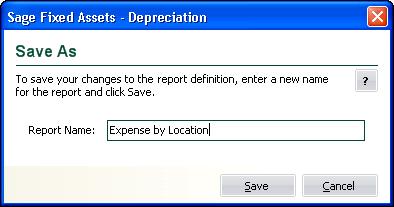 2 Customizing Standard Reports Running a Customized Report 4. Click the Save As button. The Save As dialog appears. 5. Enter a name for the new version of the report, and click the Save button.