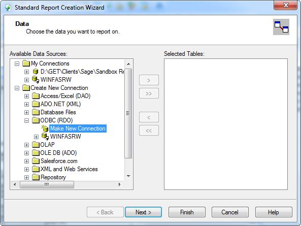 3 Tips for Using Crystal Reports Connecting to the Sage Fixed Assets Database Connecting to the Sage Fixed Assets Database You can connect to the Sage Fixed Assets database without using the template