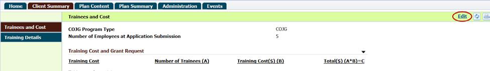 Step 4: Modify Training Cost Page Click ADD INCUMBENT INFORMATION or ADD NEW