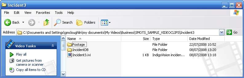 The raw mpeg4 files are held in a sub folder of the incident folder called Footage. Page 6 28. Export menu lets you select multiple cameras from a given time/date.