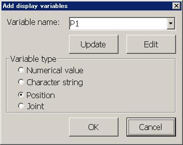 [Add Variable] The variables to be monitored can be designated.