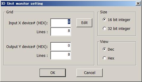 15.3.2.5. I/O unit monitor The XY device variables of I/O unit can be monitored.