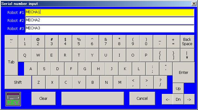 After the serial number is input, tap on [Enter] key of the keyboard.