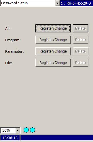 16.7.1. Register the Password The password is registered to the robot controller. Tap the "Register/Change" button of the item to which register the password in "Password Setup" screen.