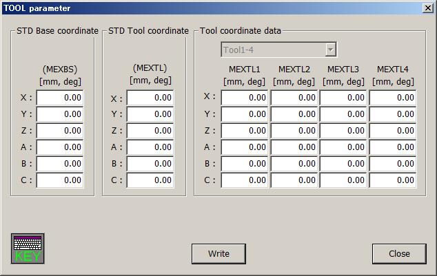 17.4.6. TOOL parameter Set the standard tool coordinates and standard base coordinates.
