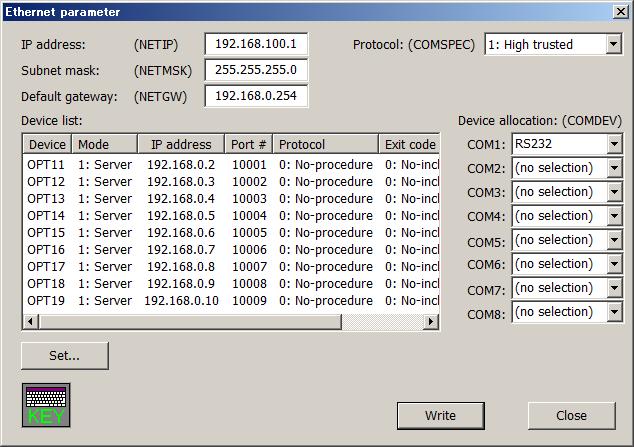 17.4.21. Ethernet You can set robot controller Ethernet information. This function can be used with Version 3.2 or later of this software.