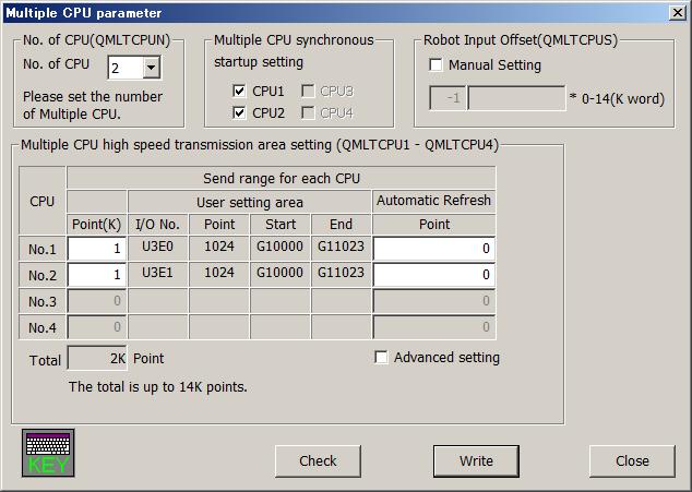 17.4.22. Multiple CPU You can set the parameters related to the Multiple CPU to use the CR750-Q/CRnQ-700 series robot controller.