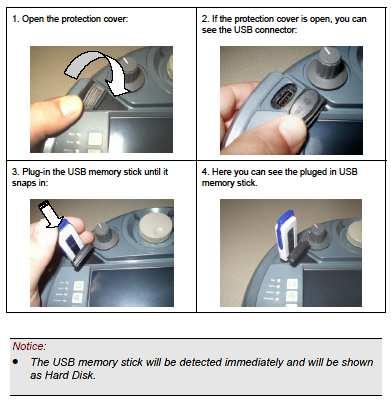 10. USB memory stick USB memory stick Note) The operation method is the same although the photograph shown below differs from the actual product slightly. 10.1. Plug-in the USB memory stick CAUTION Never unplug the USB memory stick during accessing (read / write operations).