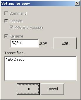 1) Select the [Robot] in the Program list screen, select the *SQ Direct () in the list, and tap the [Copy/Move] button (<b>). The Copy/Move screen will appear.
