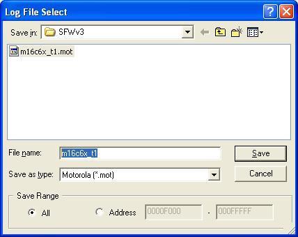 6.2.8. User s Program Data Saving Screen Items Selects all area for saving. Descriptions Selects address range for saving.