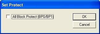 6.2.11. ROM Protection Setting Screen (R32C/100 Series) Items Descriptions Sets whether to execute BP Bit_Program for all BP0 and BP1.