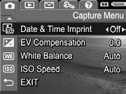 Using the Capture Menu The Capture Menu allows you to adjust various camera settings that affect the characteristics of the images and video clips you capture with your camera. 1.