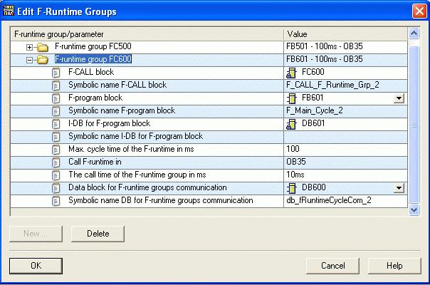 program" in the Step 7 interface and enter the required data block (designation family "RTG_DB"