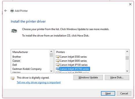 Step 10 You will be asked to select your printer driver. Select based on your printer model and type from Windows standard drivers. Or you can use from your printer CD/DVD setup kit.