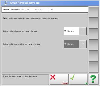 R8.3 USER MANUAL Page 212 3.3.4.2 Smart Removal: Out The command Smart Removal: OUT is used to program a time optimized movement out of the mold of the IMM in a very simple way.