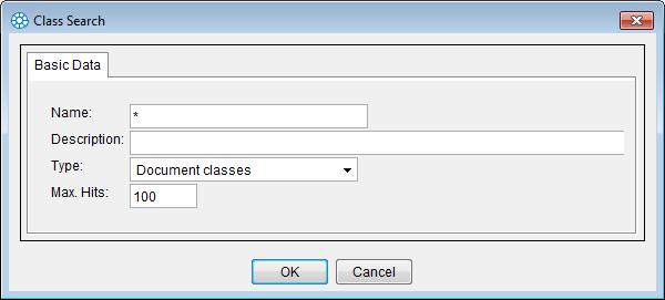 Here, if all fields are left blank, all available classes are delivered as a result.