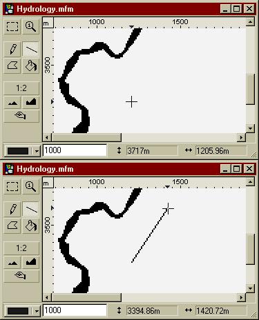 Line tool The line tool is used to mark straight lines between two points. Set the drawing colour and value, then click on the point where the line is to begin. This point is called the anchor point.