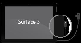 Charging the Surface Locate the Battery Icon You should