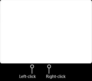 click - touchpad or screen Mouse right click