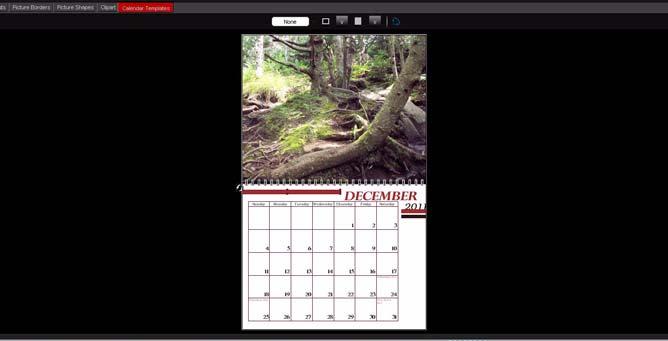 Creating a calendar Graphic Tools Frame Color Frame Width Background Color This toolbar appears when you click a graphic on a page.