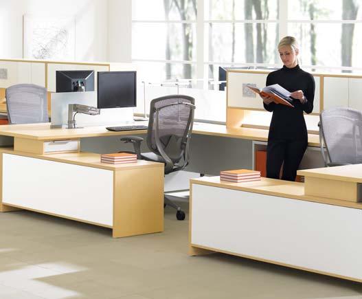 freestanding furniture that creates space efficient workstations.
