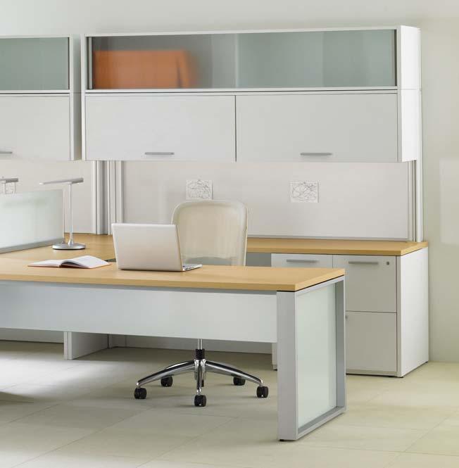 Storage capacity is maximized vertically with Desktop Cabinets.