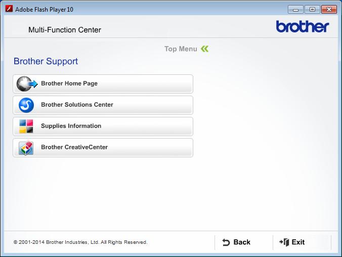 General information Accessing Brother Support (Windows ) You can find all the contacts you will need, such as web support (Brother Solutions Center) on the CD-ROM.