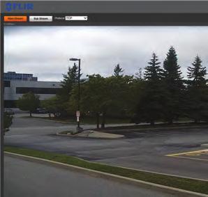 3 Live View Upon login, the web interface opens to the Live View. Some functions are not available on all IP camera models, based on the features available. 1.