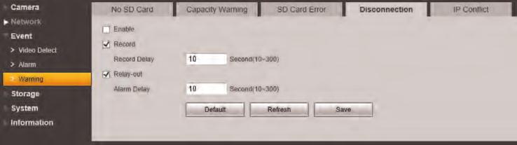 5 Setup The SD Card Error warning is only available on cameras that support SD / microsd cards. Check the technical specifications for your camera. To configure SD Card Errors: 1.