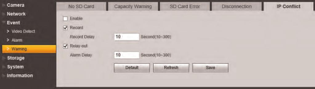 5 Setup 4. Check Relay-out to trigger an alarm out device when Disconnection errors occur. Under Alarm Delay, enter the number of seconds before the alarm out device will be activated.