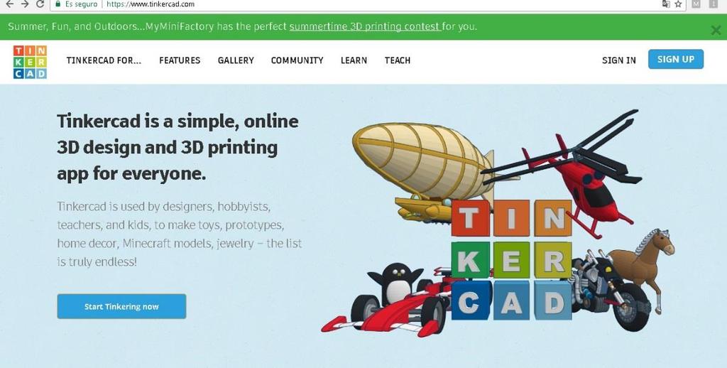 Tinkercad is a simple, online 3D design and 3D printing app for everyone. It is used by designers, hobbyists, teachers, and kids, to make toys, prototypes, home decor, minecraft models, and so on.