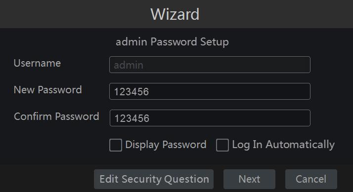 You can quickly configure the NVR by wizard setup to make the NVR work normally. You must configure the wizard if you start the NVR for the first time (or click Skip to cancel the wizard next time).