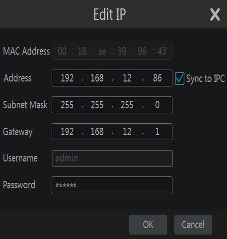 You can check Sync to IPC to modify the IP address of the IPC via different network segments for being in the same network segment with the NVR.