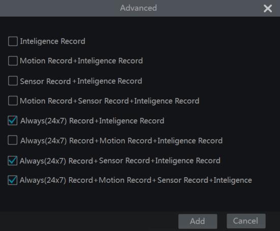 Record & Disk Management Select one auto mode to pop up the corresponding window.