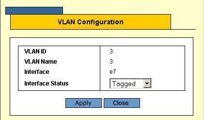 Configuring Interfaces Configuring VLANs 3. Click Modify. The VLAN Configuration opens. Figure 76: VLAN Configuration 4.