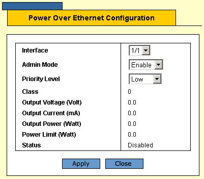Allied Telesis AT-S95 Management Software Web Browser Interface User s Guide Defining Power Over Ethernet Configuration To modify PoE port settings: 1.