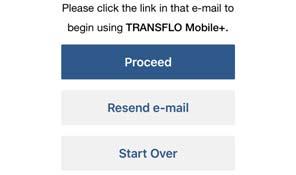 com titled TRANSFLO Mobile+ Activation This would be the email that was used to