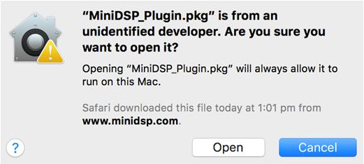 To run the plugin, locate HA DSP.app in the Applications > minidsp folder and double click on it. To make it easier to run in future, right click on its dock icon and select Options > Keep in Dock.