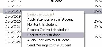 Messaging with Students: There are two ways to converse with students via the NetOp system.